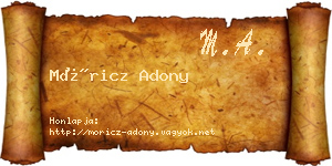 Móricz Adony névjegykártya